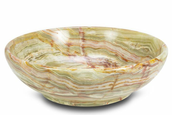 Polished Green Banded Calcite Bowl - Pakistan #301342